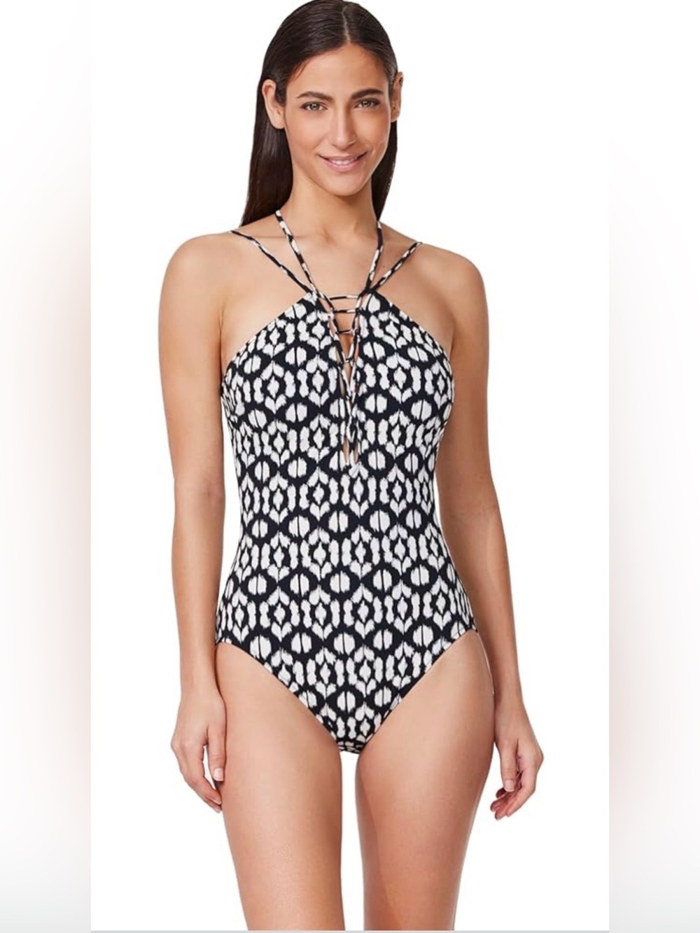 Profile by Gottex Mantra Braided High Neck One Piece Adjustable Straps - Picture 1 of 9